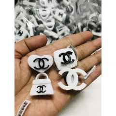 Chanel jibbitz for crocs with tag and logo