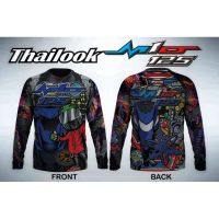 (In stock) 2023 Fashion mens sports clothing Sublimation Long Sleeve t-shirt , Full Print, Thailook Design, Thailand Design,030,Mio 125 blue Motorcycle Jersey Long Sleeve t-shirt  Size S-3XL