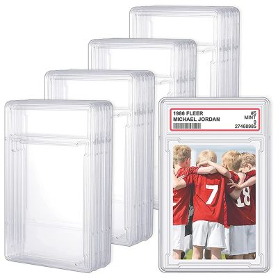 Trading Cards Protector Case Acrylic Clear Baseball Card Holders with Label Position Hard Card Sleeves