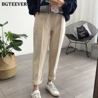 BGTEEVER Plus Size Thicken Warm Women Harem Pants Autumn Winter High Waist Female Woolen Pants Ladies Trousers pantalon 2020