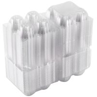 50Pcs Plastic Egg Cartons Bulk Clear Chicken Egg Tray Holder for Family Pasture Chicken Farm Business Market- 4 Grids