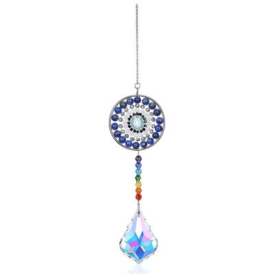 7 Chakra Crystal Suncatcher Round Crystals Bead Pendant Hanging Prism Drop Sun Catchers for Windows Home Garden Decor