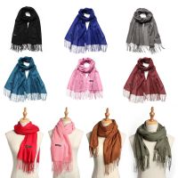 AMBULANTSHOP16P3ผ้าคลุมไหลให้ความอบอุ่นฤดูหนาวผ้า Pashmina ลายสก๊อตผ้าพันคอชายหาดผ้าพันคอแบบถักผ้าพันคอแคชเมียร์