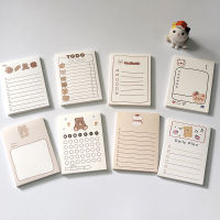 50 แผ่นหมีน่ารัก Memo Pad ตกแต่งกระดาษโน้ต To Do List Notepad Daily Planner DIY สมุดภาพเครื่องเขียนอุปกรณ์การเรียน-kxodc9393