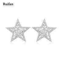 Ruifan Luxury Big Star Cubic Zircon Pure 925เงินสเตอร์ลิงสตั๊ดต่างหูผู้หญิงหญิง S925เครื่องประดับ Fine อุปกรณ์เสริม YEA024