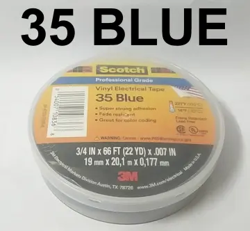 3M 35 Electrical Scotch Vinyl Electrical Color Coding Tape, Blue