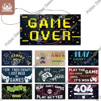 ❖☫ Putuo Decor Game Hanging Wooden Signs Plaques Wooden Gamer At Work Sign for House Man Cave Room Door Art Decoration