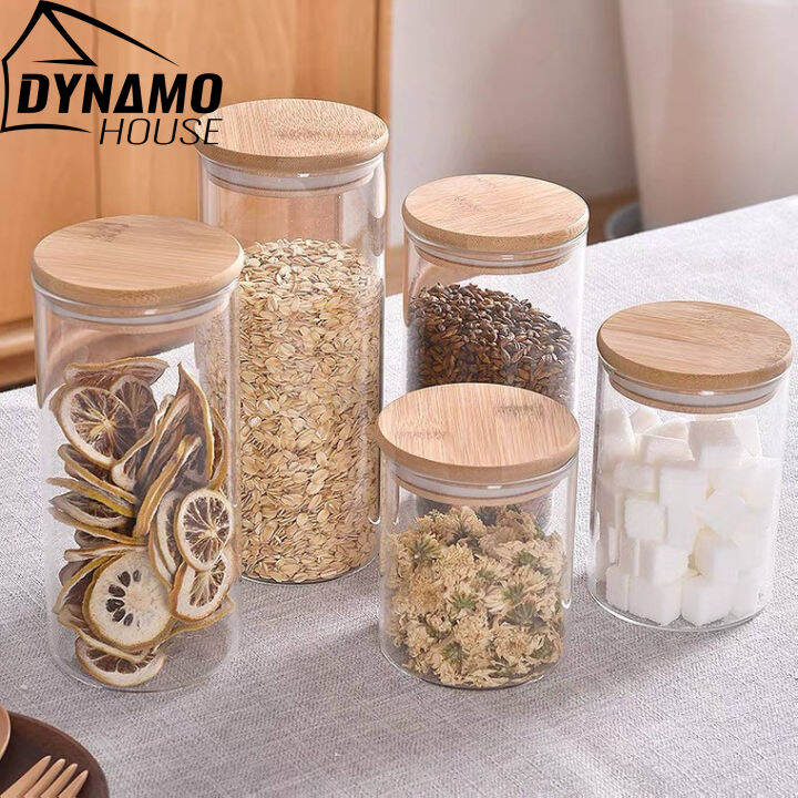 Round Glass Jar Airtight Jar Food Storage Jar canisters and jars glass container with cover jar
