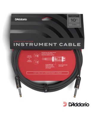 DAddario  PW-AMSG-10 สายแจ็คกีตาร์ 3 เมตร หัวล็อคพิเศษ Geo-Tip™ ระดับมืออาชีพ แบบหัวตรง (American Stage Instrument Cable) ** Made in USA **