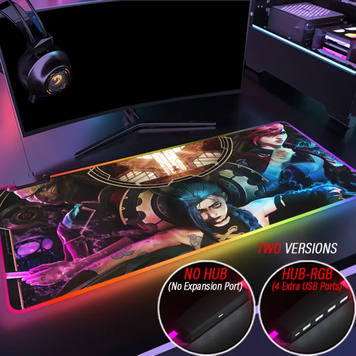 Arcane Super Soft LED Backlit Gaming Mouse Pad HUB PC 4 in 1 USB LOL ...