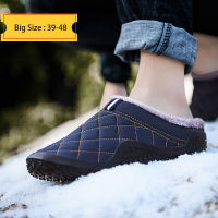 New Cotton Slippers Men Winter Outdoor Men Shoes WaterProof Cold-Proof Casual Shoes Men Plush Warm Man Footwear Big Size 39-48