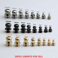 5/10/25pcs Round Head Nail Rivet Bag Chicago Stud Screws Back Copper Leather Belt Craft