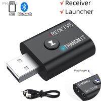 ♙ FGHTRF Bluetooth-Compatible 5.0 USB Switching Receiver Transmitter 3.5mm Audio Dongle for Car Laptops TV