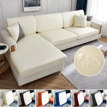 1/2/3/4 Seater Elastic PU Leather Sofa Seat Cushion Cover Modern Waterproof Slipcover  Furniture Protector Couch Cover 4 Colors