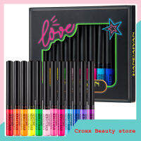 ชุดอายไลเนอร์ชนิดน้ำ12สี2G Fluorescent Matte Colorful Smudgeproof Long Lasting Quick-Drying Neon Eye Liner