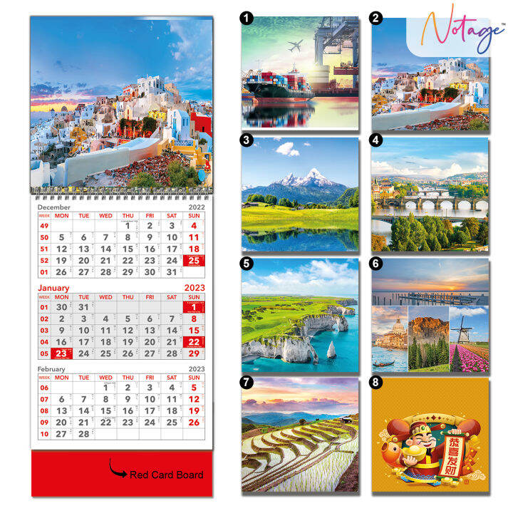 3 Months Wall Calendar 2023 Hand Tear Calendar large calendar 12 sheets ...