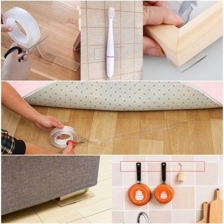 1-2-3-5-meters-double-side-tape-feature-waterproof-reusable-adhesive-transparent-glue-stickers-suit-for-home-bathroom-decoration-adhesives-tape