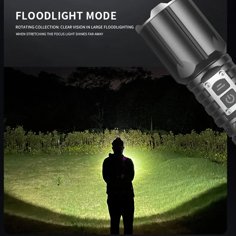 200000 Lumens Rechargeable Headlamp,XHP70.2 Super Bright Powerful LED Headlamps,Adjust Focus Modes Waterproof Headlight,Power Bank Function for Camp - 3
