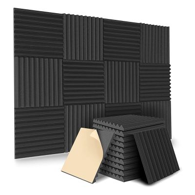 12 Pack Self-Adhesive Acoustic Panels, Sound Proof Foam Panels, High Density Soundproofing Wall Panels for Home