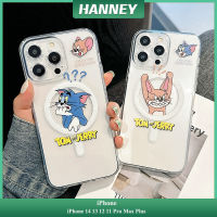 HANNEY เคสโทรศัพท์ iPhone 15 14 13 12 11 Pro Max Plus น่ารักลายหนูการ์ตูนแมวน่ารักสัตว์เคสคู่ซิลิโคนนิ่มกันกระแทกเคสฝาหลังชาร์จไร้สาย CPH-01