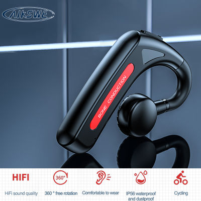 AIKSWE Bone Conduction Ear Hook Earphones Handsfree Wireless Headphone IPX5 Waterproof With Microphone Bluetooth-Compatible