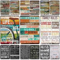 Lupeishop Vintage Family Love ป้ายโลหะ Plaque เหมาะสำหรับตกแต่งบ้าน Wall Decor สำหรับบาร์ผับคลับ Man Cave แผ่นตกแต่ง