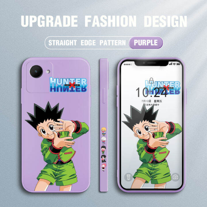 เคส-ggk-สำหรับ-realme-c30s-การ์ตูนการ์ตูนอนิเมะล่า-ฮันเตอร์น่ารัก-เคสโทรศัพท์รูปฟรีรูปแบบขอบสี่เหลี่ยมปลอกซิลิโคนเหลวคลุมทั้งหมดเคสป้องกันกล้อง