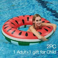 Watermelon Pattern Adult Kids Swim Ring 2Pcs Inflatable Mattress Swimming Pool Floating Ring Summer Pool Beach Party Toys