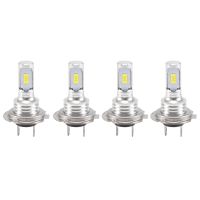 4PCS Mini H7 + H7 Combo LED Headlight Kit Bulbs High Low Beam 240W 52000LM 6000K Kit Super White