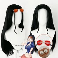 Anime Nico Robin Cosplay Wig Women Black Long Wigs Cosplay Nico Wig Heat Resistant Miss Allsunday+wig cap