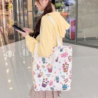 [COD] high school students tutoring bag female large-capacity cartoon printing casual shoulder environmental protection shopping one drop