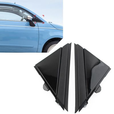 2 PCS Rear View Mirror Triangle Mirror Decorative Plate Bright Black ABS 1SH17KX7AA 1SH16KX7AA For Fiat 500 2012-2019