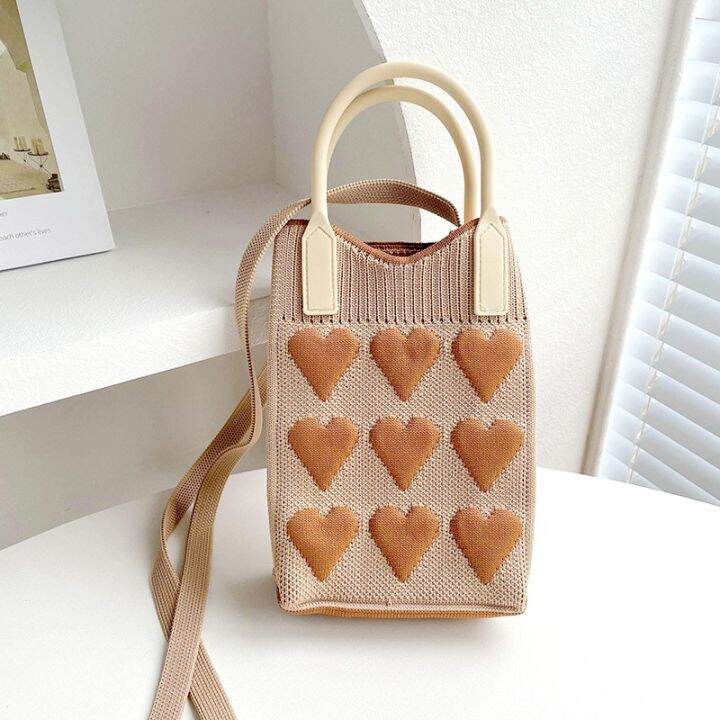 versatile-leisure-tote-woven-reusable-love-knitted-handbag-shoulder-bag-mini-mobile-phone