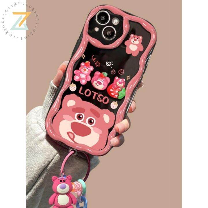 เคส-oppo-a57-a78-a77-a76-a96-a54-a77s-a17-a17k-a16-a16s-a54s-3d-a15-a15s-a9-a35-a7-a5s-a12-a3s-หมีสตรอเบอร์รี่ซิลิโคนที่เคสโทรศัพท์