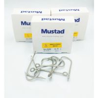 Mustad 2335 เบ็ดป้ายเหลือง เบ็ดหน้าตรงก้านยาวตูดห่วง บรรจุ 100ตา/กล่อง เบ็ดตรากุญแจ คม แข็งแรง