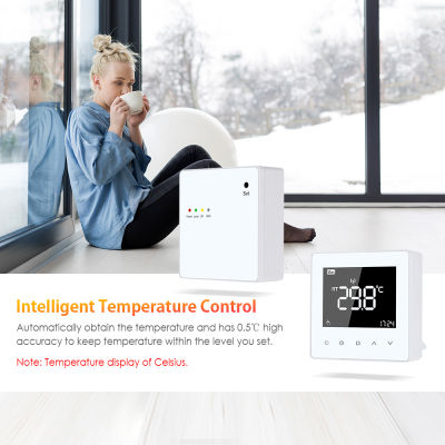 Wi-Fi Smart Thermostat 3A Digital Temperature Controller &amp; Receiver for G-as Boiler Thermal Actuator Motorized Valve APP Remote Control Voice Control Weekly Programmable Thermostats with LCD Touch Screen for Home 86x86mm