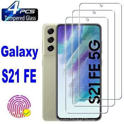 Samsung Galaxy กระจกนิรภัยสำหรับ2/4ชิ้นขนาด0.2มม. S21ฟิล์มปกป้องหน้าจอ FE 5G