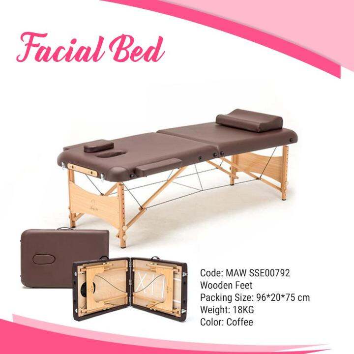 Folding Massage Bed, Beauty Treatment Bed Massage Bed Wooden Feet