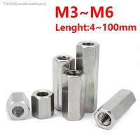 ♂⊕ 304 Stainless Steel Long Nut Hex Female Standoff Pillar Stud Board Hexagon Computer PCB Motherboard Spacer Bolt M3 M4 M5 M6