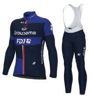 【CW】 WINTER FLEECE THERMAL 2023 GROUPAMA FDJ Team Cycling Jersey Long Sleeve Bicycle Clothing Bib PANTS Ropa Ciclismo