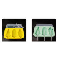 ZM【In สหรัฐอเมริกา Stock 】3โพรงซิลิโคน Ice Cream Mold น้ำแข็งใช้ซ้ำได้ถาดลายลูกบาศก์ Popsicle แม่พิมพ์ Stick