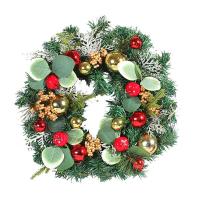 Holiday Wreath Decor Artificial Christmas Wreath Decorations Holiday Decorations with Pine Needles &amp; Red Berries for Porch Window Wall impart