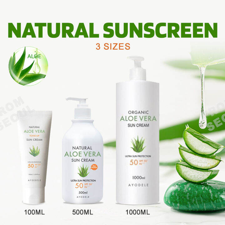 Ayodele Aloe Vera Natural Body And Face Sunscreen Sunblock 500ml For