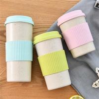 【CW】Office Cup Rice Husk Fiber Portable With Lid Polished And Smooth With Cover Mugs Personalized Creative Cup Anti-scalding Cup Set