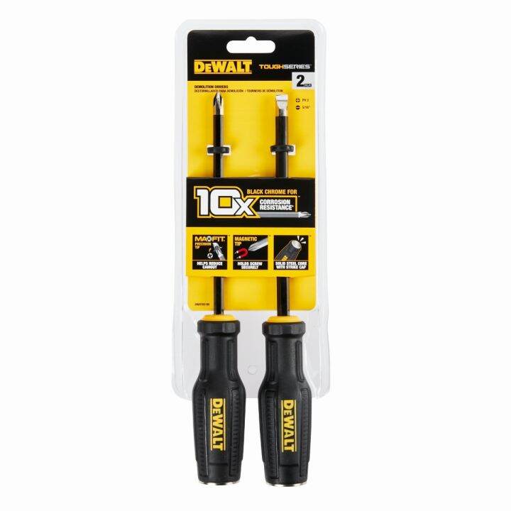 DEWALT DWHT65100 TOUGHSERIES™ Demo Screwdriver Set (2 pc) Lazada.co.th