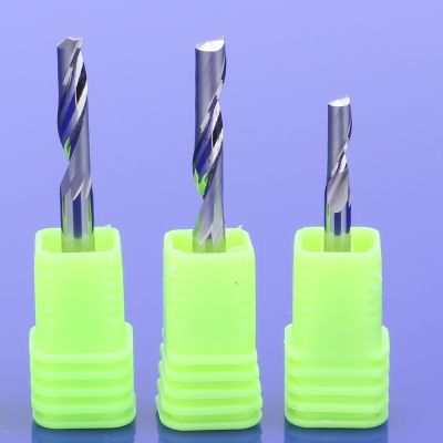 10Pcs 3.175 / 4/5/6/8/10 / 12mm เครื่องตัดกัดขลุ่ยเดี่ยวสําหรับอลูมิเนียม 1F CNC End Mill เครื่องมือ Solid Carbide alu composite panels