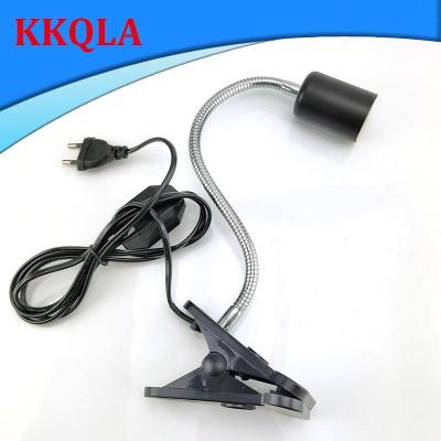 QKKQLA 220V E27 Base Lamp Clip Holder Flexible Clip Adjustable Switch for Desk Animal Reptiles Box Light Bulbs Base EU/US Plug