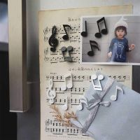 6pcs Creative Musical Note Fridge Magnet Refrigerator Magnetic Photo Message Sticker Note Stick Office Home Kitchen Decoration