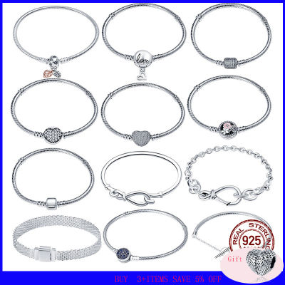 Hot Sale 100 Real 925Silver Bracelet Fit Original Design Beads Charms Bangle DIY Jewelry Making Gift For Women