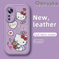 เคส Chenyyka สำหรับ Xiaomi 12 Lite 12 Pro เคสโทรศัพท์หนังนิ่มลายการ์ตูน Hello Kitty ดีไซน์ใหม่น่ารักคลุมทั้งหมดปกป้องกล้องเคสกันกระแทกขอบสีเคสนิ่ม